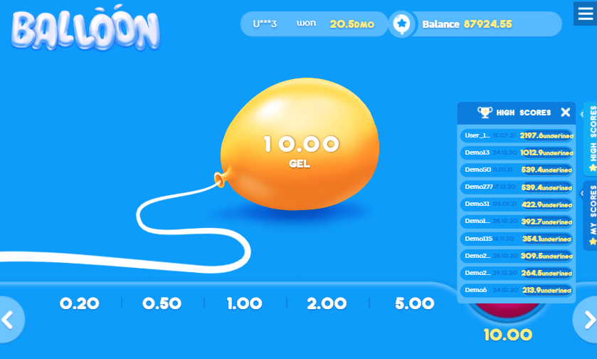 Balloon game money